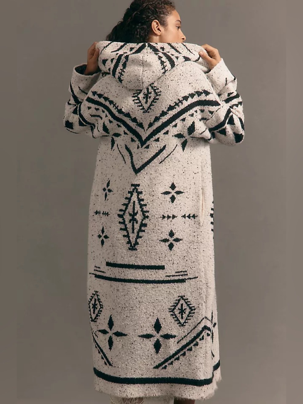 NWT Pilcro Anthropologie Tribal Hooded Long Duster Sweater (M)
